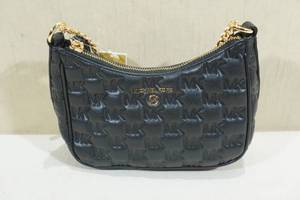 lot 114B image: Michael Kors Jet Set Small Chain Pouchette Leather Shoulder Bag