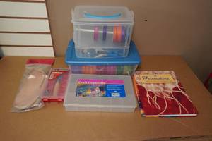 lot 254 image: Crafts Supplies with Book