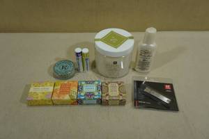 lot 28 image: Assorted Selfcare Products -Bath Salts, Soap, Lip Balm, Nail Clippers