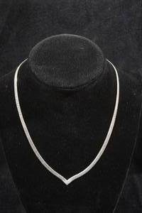 lot 151 image: Diamond Cut Herringbone Necklace - Sterling Silver