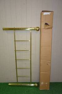 lot 324 image: Adjustable Metal Bed Frame with Full Sized Brass Headboard