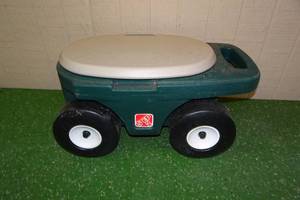 lot 327 image: Step 2 Rolling Garden Utility Seat with Storage
