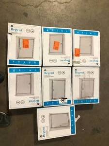 Lot of  Architectural Mailboxes Regent Silver, Small, Steel, Locking, Wall Mount Mailbox  Customer Returns See Pictures