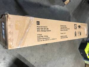 Husky Ready-to-Assemble 24-Gauge Steel Freestanding Garage Cabinet in Black (48 in. W x 72 in. H x 18 in. D)    Customer Returns See Pictures