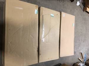 Lot of 3 StyleWell Cedarville Patina Oak Finish Counter Stools with Cross Back (Set of 2) Customer Returns See Pictures
