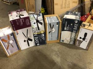 Lot of Assorted Ceiling Lighting Fans Various Models and Conditions Customer Returns See Pictures