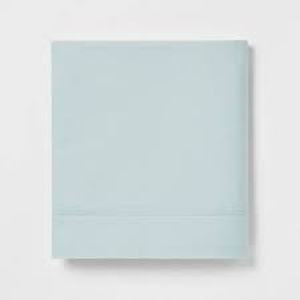 lot 5 image: 300 Thread Count Ultra Soft Flat Sheet - Threshold-Light Blue