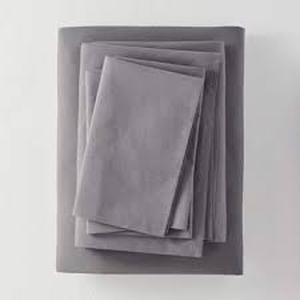 lot 27 image: 100% Washed Linen Solid Sheet Set - Casaluna-Dark Gray