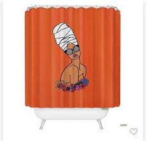 lot 46 image: NWT society6 Shower Curtain Black Art by Dorcas Creates
