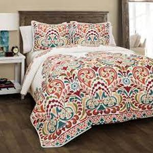 lot 69 image: Clara Quilt Set 3pc - Lush Dcor-FullQueen-TurquoiseTangerine