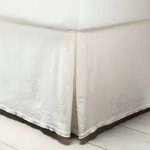 lot 117 image: Linen Blend Bedskirt Sour Cream - Hearth & Hand with Magnolia-King