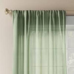 lot 118 image: Solid Farrah Light Filtering Window Curtain Panel - Threshold-Sage Green-84x54