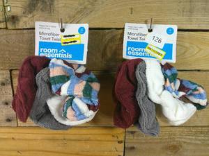 lot 126 image: Set of 2 4pk Microfiber Hair Drying Towel Twisters - Room Essentials