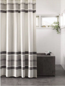 lot 130 image: Project 62 Engineered Plaid Shower Curtain Cotton Farmhouse Gray