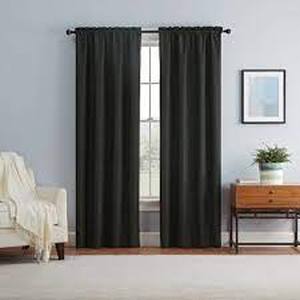 lot 120 image: 1pc Blackout Braxton Thermaback Window Curtain Panel - Eclipse-42W x 63L-Black