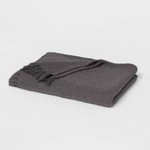 lot 152 image: Woven Textural Striped Bed Throw - Threshold-Dark Gray