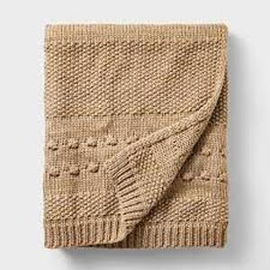 lot 159 image: Bobble Striped Knit Throw Blanket - Threshold designed with Studio McGee-Beige