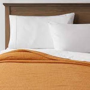 lot 163 image: Double Cloth Quilt - Threshold-Mustard-King