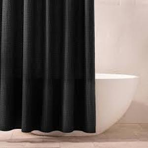 lot 180 image: Waffle Shower Curtain - Casaluna-Washed Black