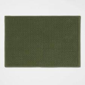 lot 190 image: 21 X 30 Antimicrobial Bath Mat - Threshold Dark Green