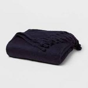 lot 167 image: Faux Mohair Bed Throw - Threshold-Navy