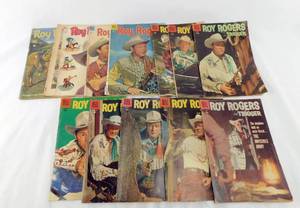 lot 33 image: Lot of 12 Vintage 1950s Dell Roy Rogers Comic Books