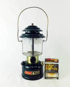 lot 84 image: Coleman CL2 Adjustable Lantern Model 288 with Extra Gold Top Slip-On Mantles