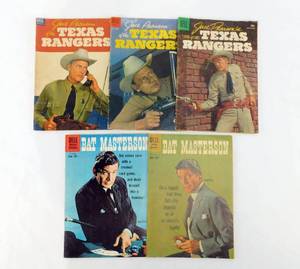 lot 80 image: Lot of 3 Vintage 1950s Texas Rangers and 2 Vintage 1960s Bat Masterson Comic Books
