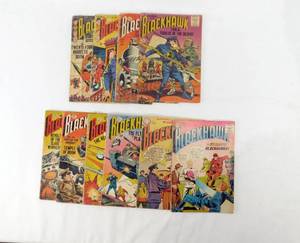 lot 7 image: Lot of 10 Vintage 1950s Blackhawk Comic Books