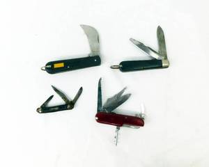lot 90 image: Lot of 4 Vintage Pocket Knives including Imperial Ireland Stainless, Camillus, and Colonial Prov RI