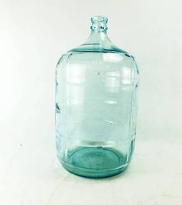 lot 3 image: Vintage CRISA Light Blue Glass 5 Gallon Water Bottle Made in Mexico