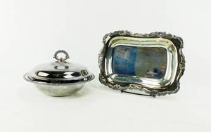 lot 25 image: Set of Silver Plate Serving Dishes