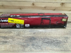 lot 7 image: 28.4 in. Steel Folding Sawhorse - BRAND NEW - RETAIL PRICE $24.98
