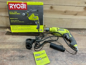 lot 10 image: RYOBI 6.2 Amp Corded 58 in. Variable Speed Hammer Drill - CUSTOMER RETURN - RETAIL PRICE $79