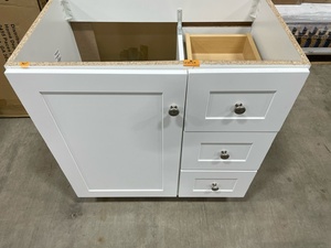 lot 28 image: Glacier Bay Bannister 30 in. W x 19 in. D x 35 in. H Single Sink Freestanding Bath Vanity in White with White Cultured Marble Top - BRAND NEW - RETAIL PRICE $219
