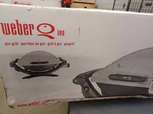 lot 3 image: New in the Box Wber Q100 Gas Grill