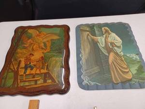 lot 78 image: Religious Wall Plaques, Two Crucifixes, Guniess World Records 2017 - Hard Cover, Kathy Ireland Real Solutions Hard Cover, and Tyler Perry Higher is Waiting Hard Cover