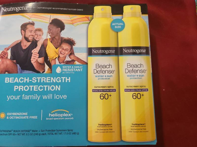 3 Boxes of Neutrogena Beach Defense WaterSun Protection 60 SPF Spray Sunscreen