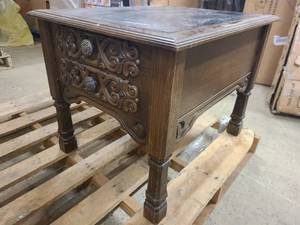 Vintage Side table with slate top and drawers