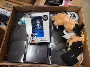 Box of Graduation Snowglobes and stuffed toys