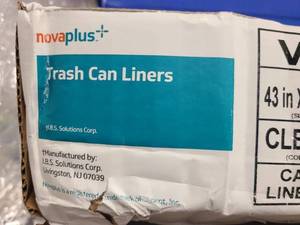 2 Boxes of Novaplus Trash Can Liners 100ct Clear 56 Gallon
