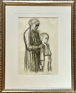 lot 162 image: KATHE KOLLWITZ of MOTHER & CHILD Framed - Artist Signed Artwork Charcoal on Paper Lithograph Collotype 