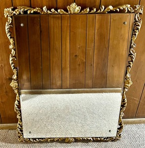 lot 171 image: Vintage Ornate Golden Rectangle Mirror