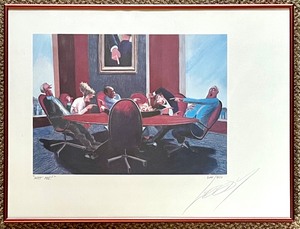 lot 172 image: JEFF LEEDY NOT ME Red Framed Limited Edition Lithograph #204950