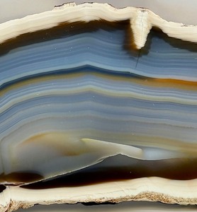 lot 61 image: Black Skin Agate Thin Slat with Felt Covered Bottom
