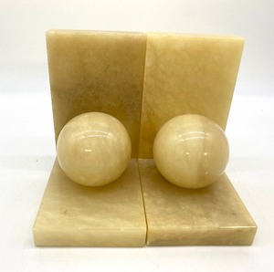 lot 105 image: JERRAL, Inc Art Deco Hand Carved Alabaster Bookends