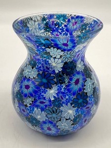 lot 50 image: Art Glass Caneworking Mini Vase - Heather Martinez