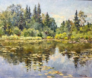 lot 100 image: Vintage Original Oil Painting - OLEXA BULAVITSKY