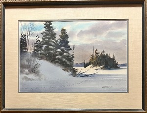 lot 126 image: HOWARD SIVERTSON Original Signed Art - 1981 - Winter Scene