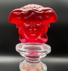 lot 148B image: VERSACE - Rosenthal - Medusa -&nbspDouble Sided Face - Bottle Stopper - New In Box - Red